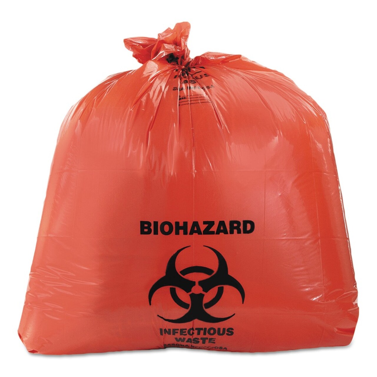 Heritage 24 in. x 23 in. 1.3 mil. 10-Gallon Healthcare Biohazard Printed Can Liners - Red (500/Carton)